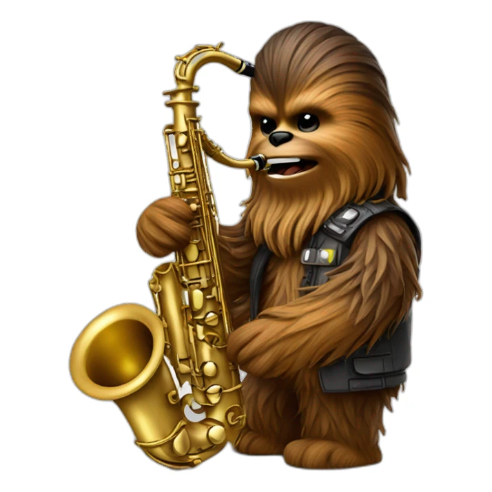chewbacca playing saxophone sticker