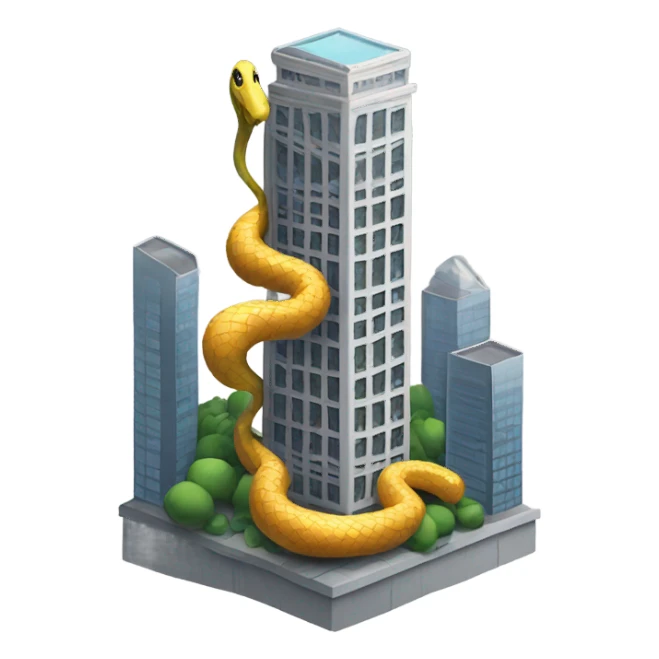 skyscraper with a snake wrapped around sticker