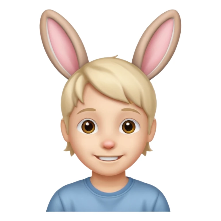 kid with bunny ears sticker