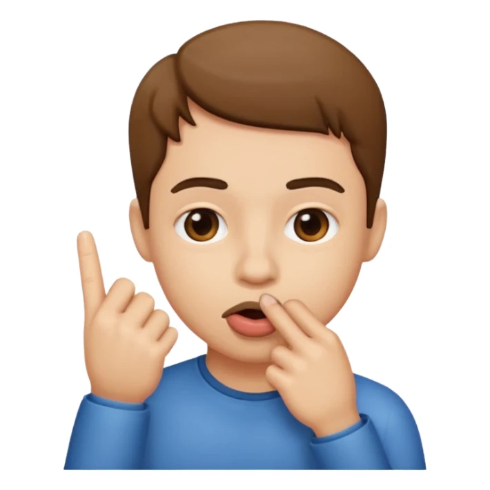 finger in mouth sticker