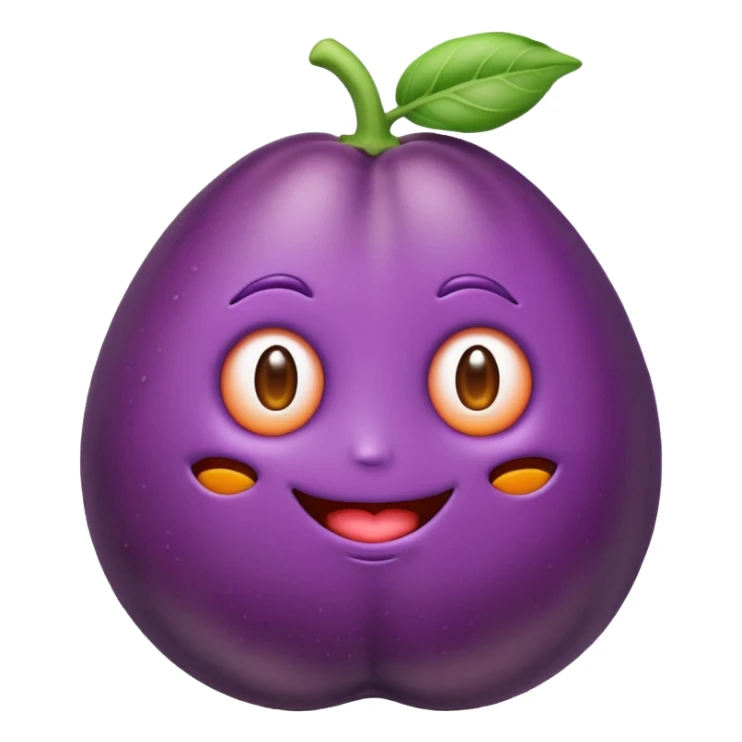 eggplant inside a peach sticker