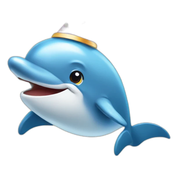 dolphin birthday hat sticker