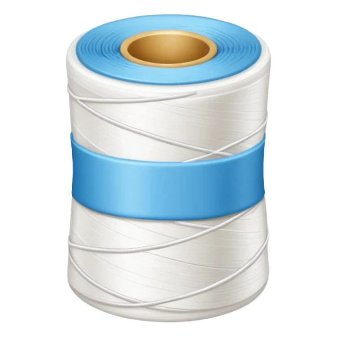 Round Roll of white thread dental floss sticker