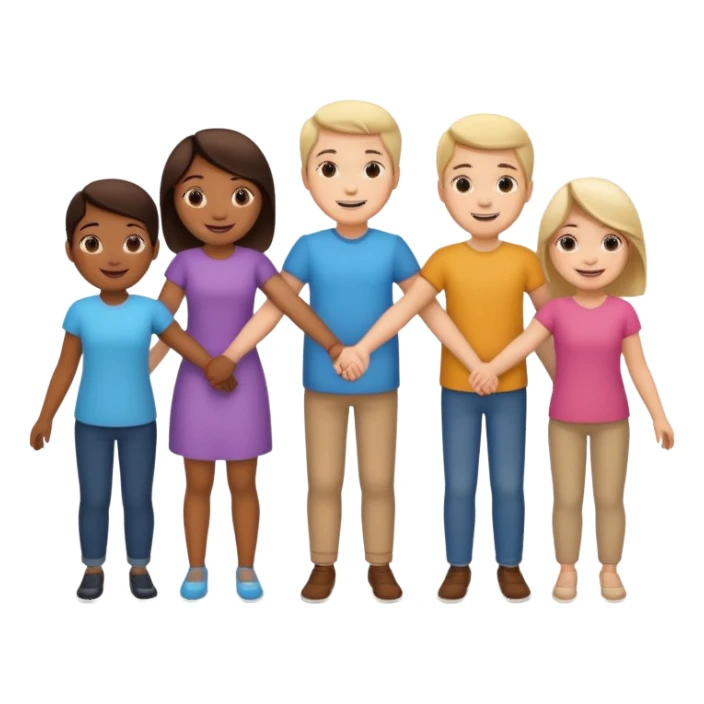 five people holding handsin circle sticker