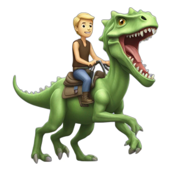 an alien riding a kentrosaurus sticker