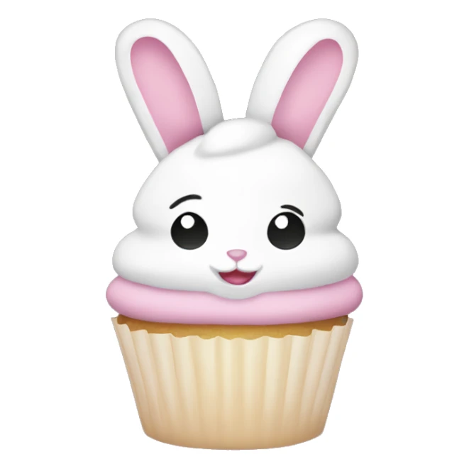 Easter white light pink cupcake bunny  sticker