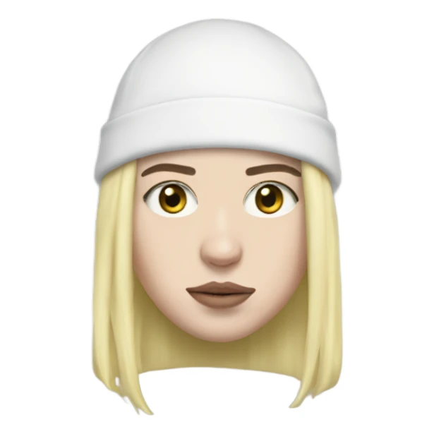 billie eilish wearing a bald cap sticker