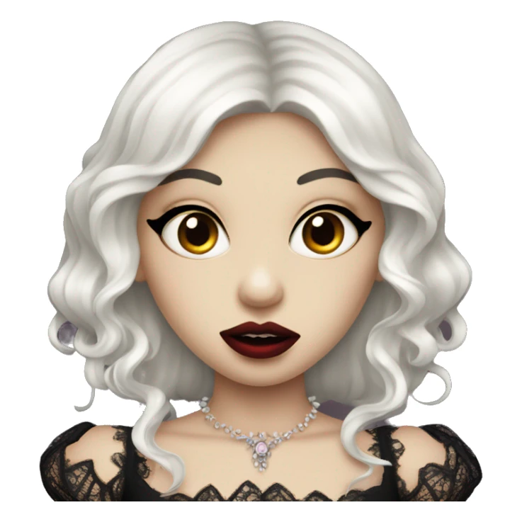 vampire girl in lace with plumpy lips sticker