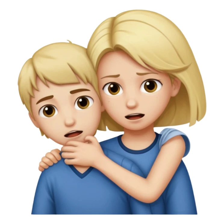 girl strangling boy sticker