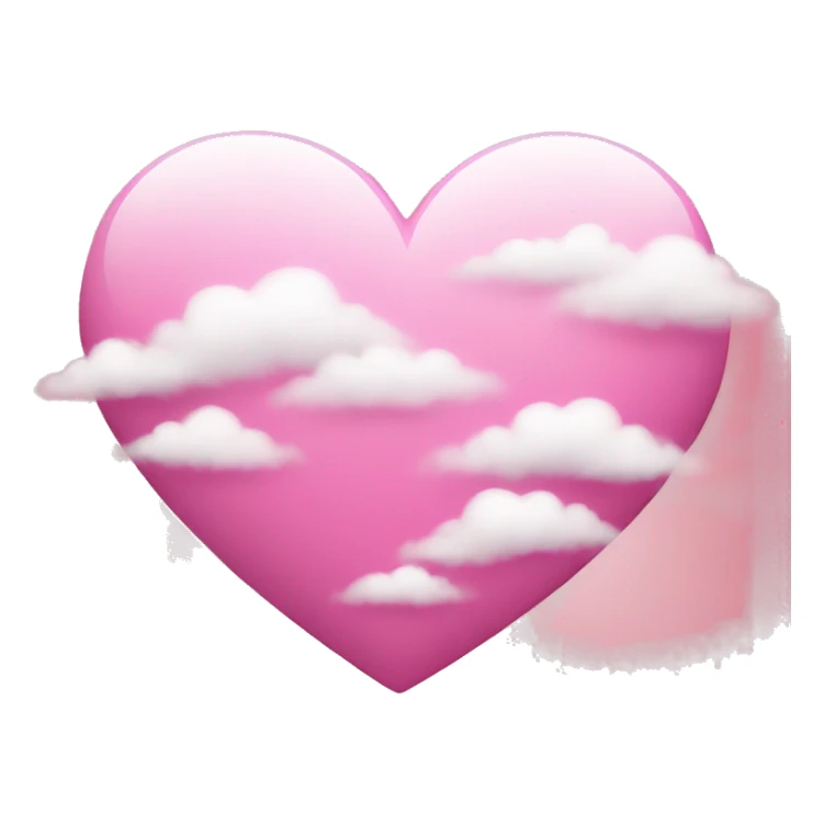 Pink heart with clouds sticker