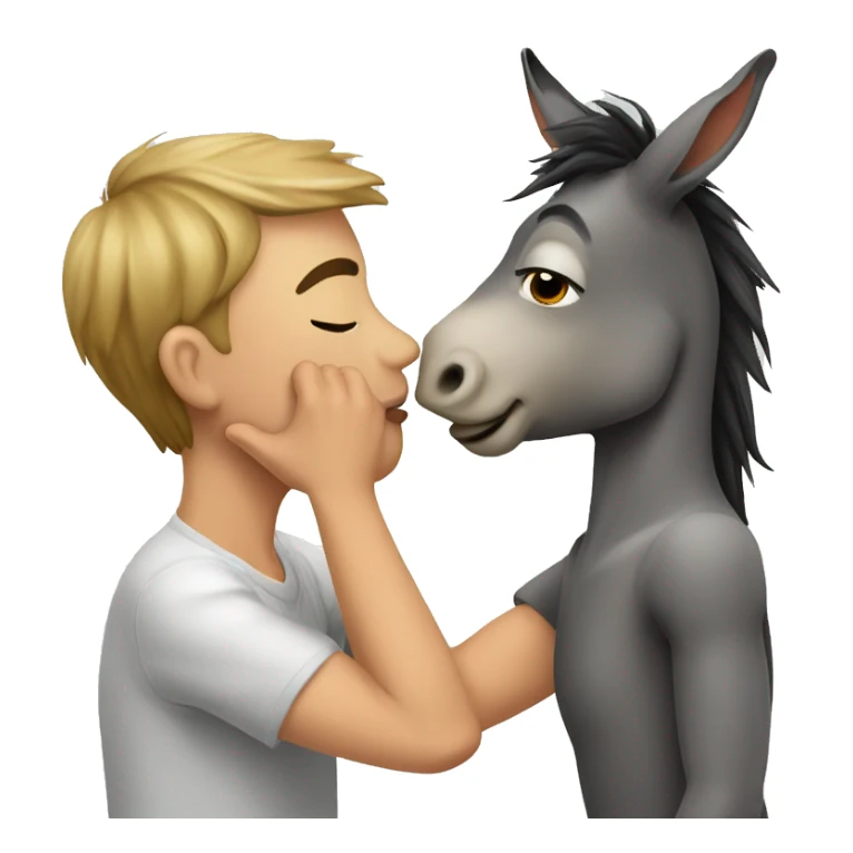 kiss, me, donkey sticker