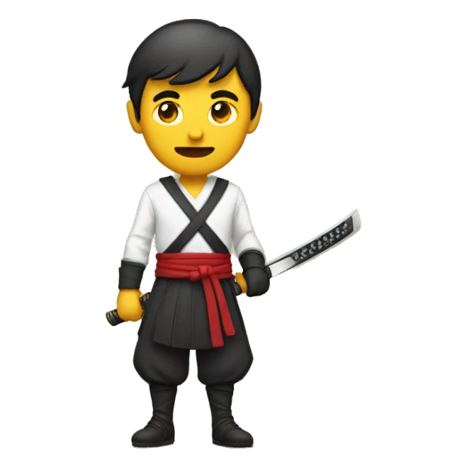 a man holding a katana sticker