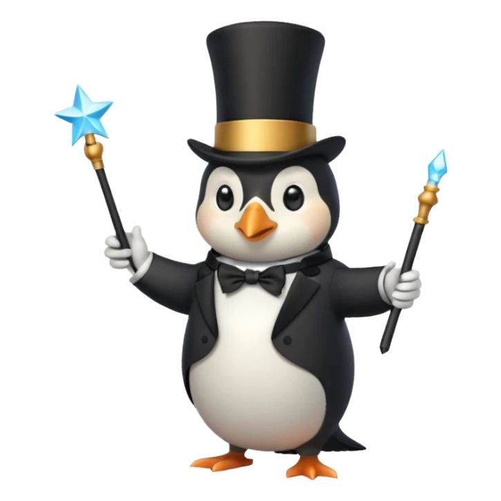 a magician penguin sticker