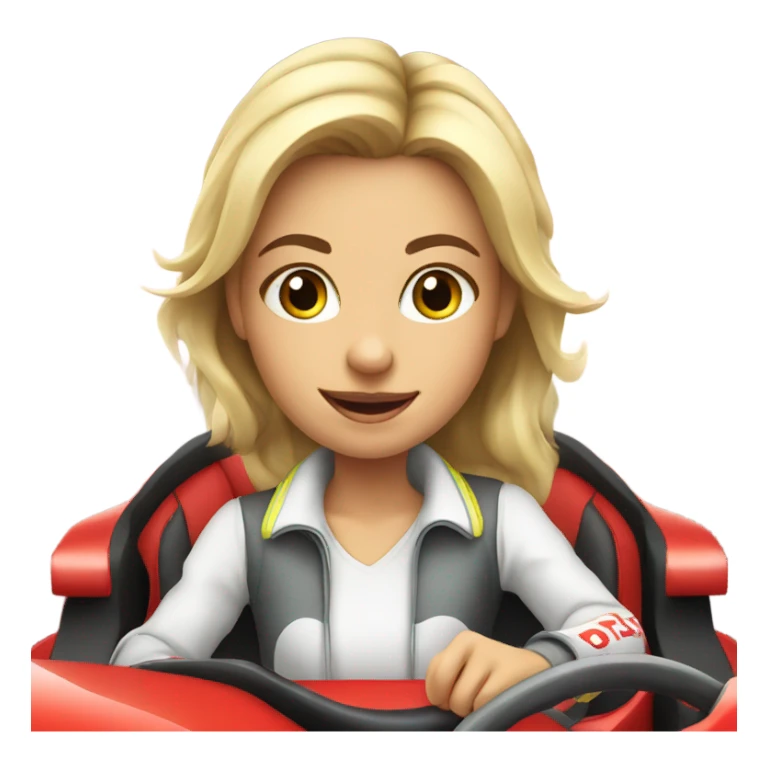 Girl driving a race car sticker