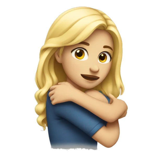 blonde girl hugging herself sticker