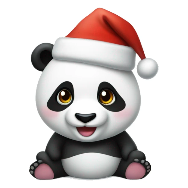 Panda with Christmas hat sticker