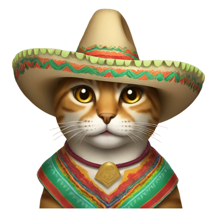 Mexican cat with a sombrero  sticker