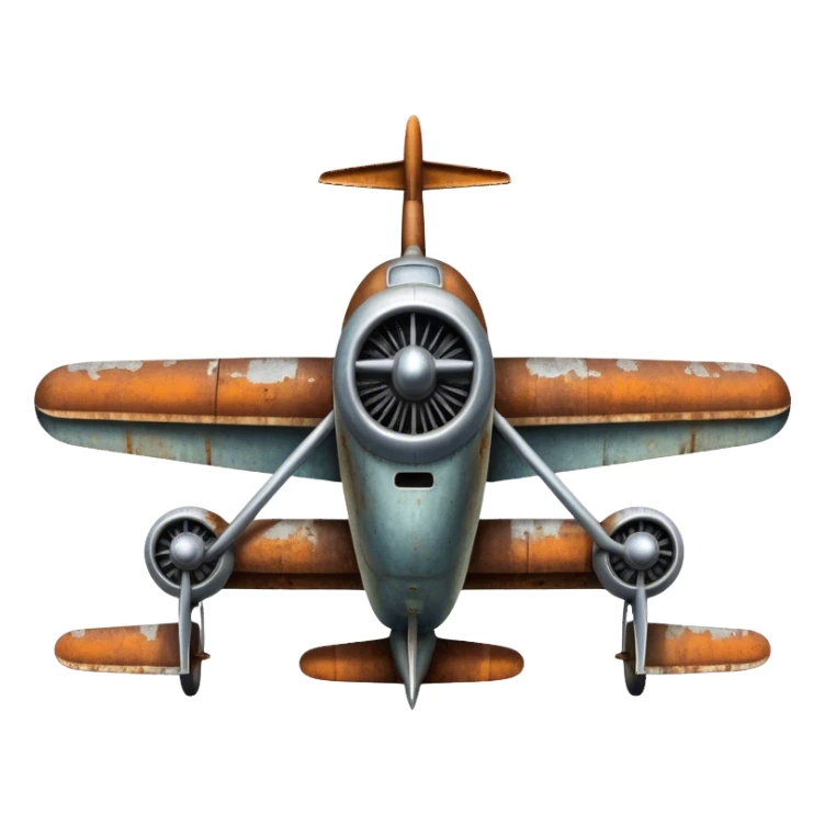 Old style rusty plane rearview sticker