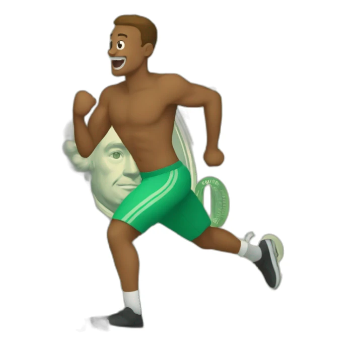 billete de dolar corriendo sticker