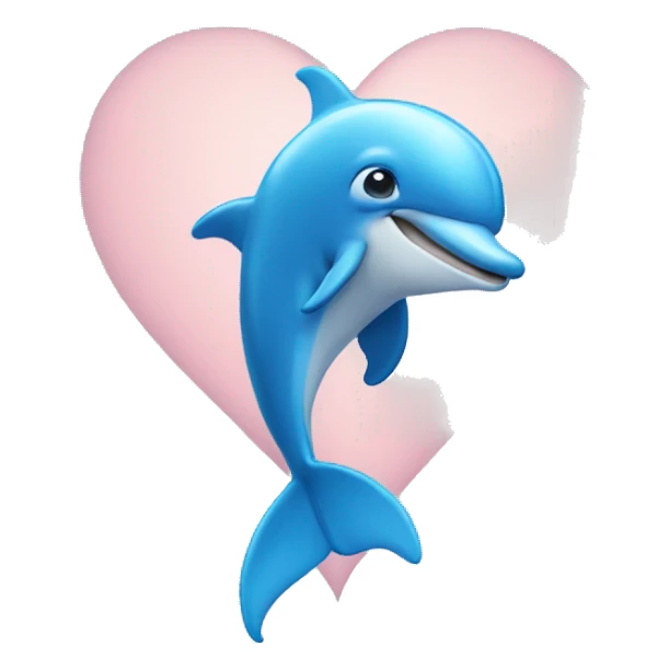 Dolphin blue heart sticker