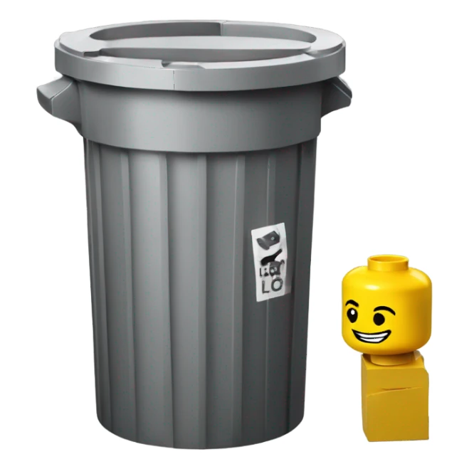 Lego man in trash can sticker