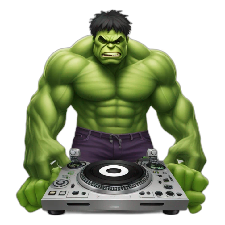 Hulk as a dj  sticker