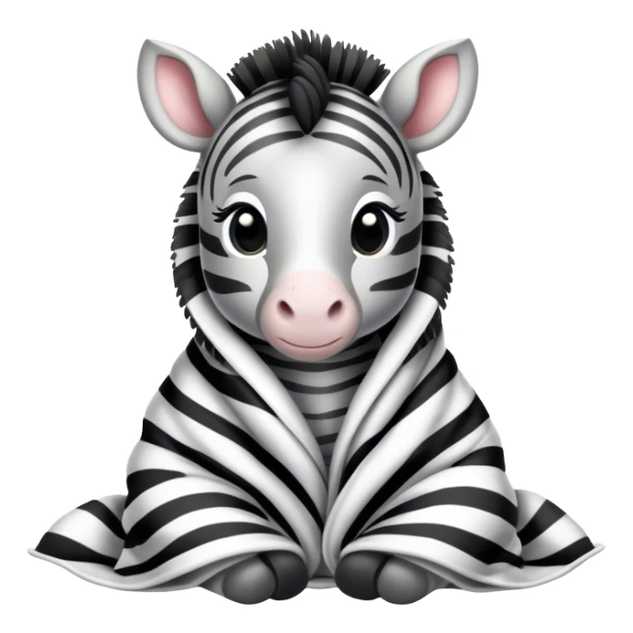 Baby zebra cozy in blanket  sticker