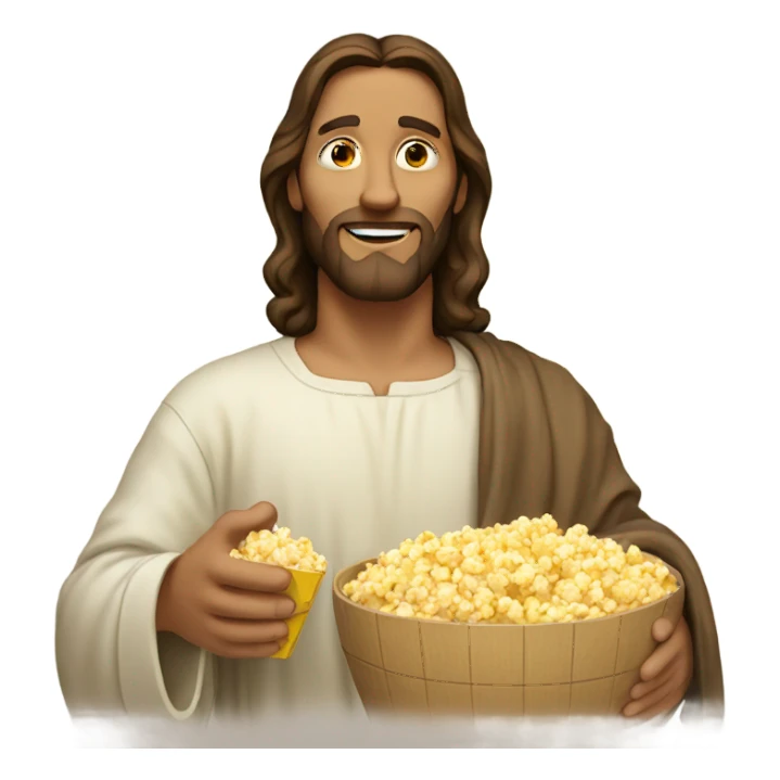 Jesus having popcorn sticker