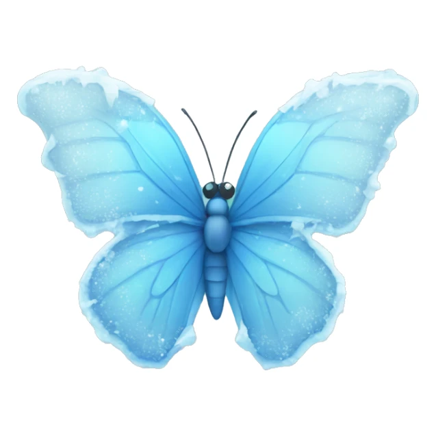 frozen blue butterfly with ice and snow sticker
