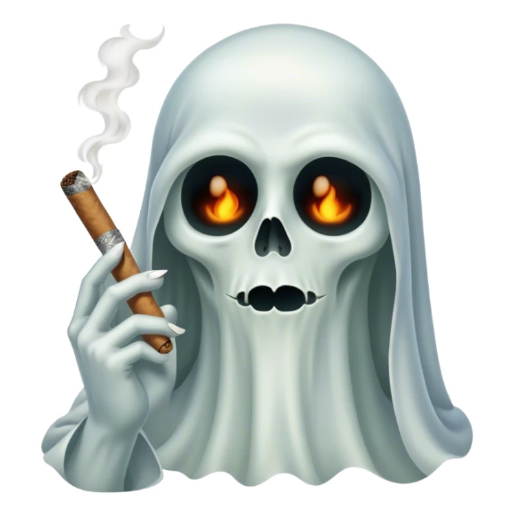 A Ghost Smoking A Blunt sticker
