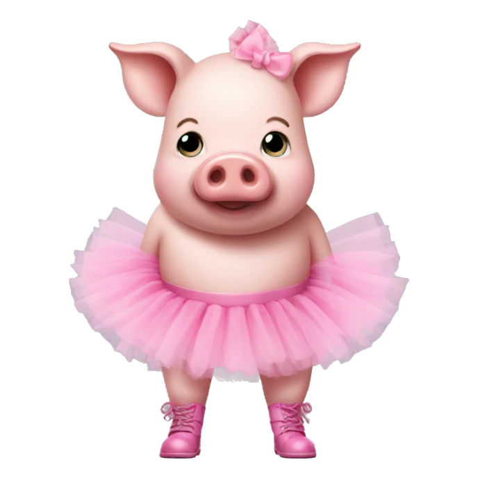 Pig with a tutu and boots on sticker