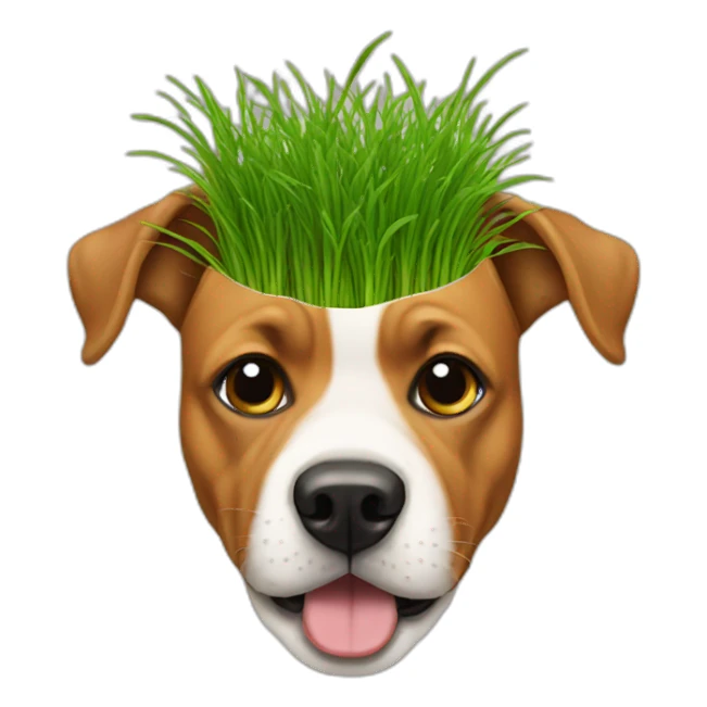 dog grass hanging from mouth sticker