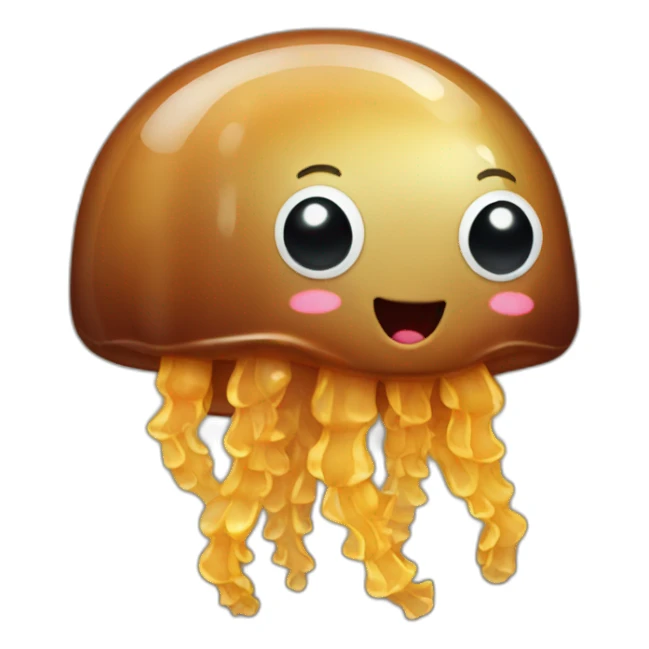 brown jellyfish cute money sticker