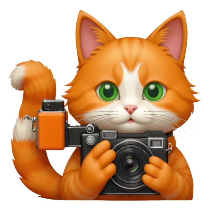 cute Cat taking a photo sticker