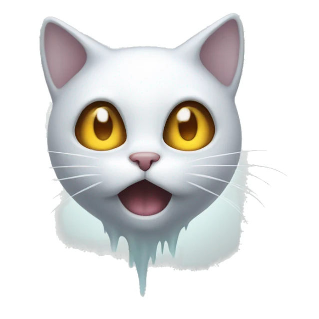 cat as a ghost sticker