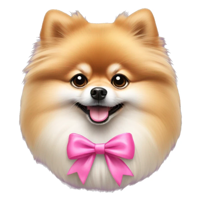 Pomeranian Spitz with a pink bow sticker