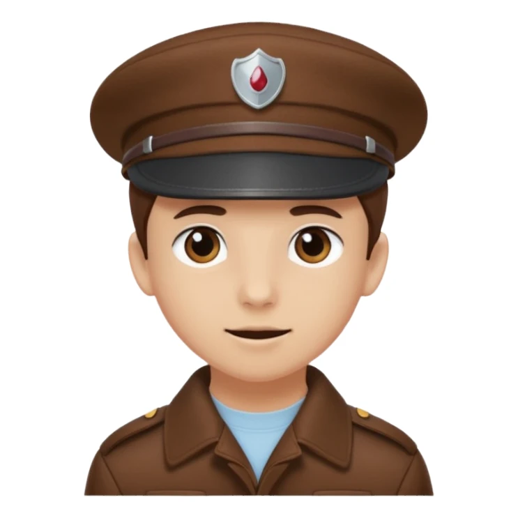 Y2K brown cadet hat sticker