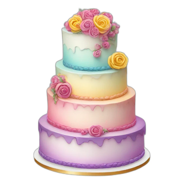 Colorful wedding cake sticker