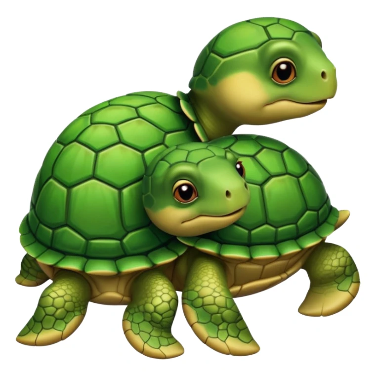 dwa przytulające się żółwiki sticker