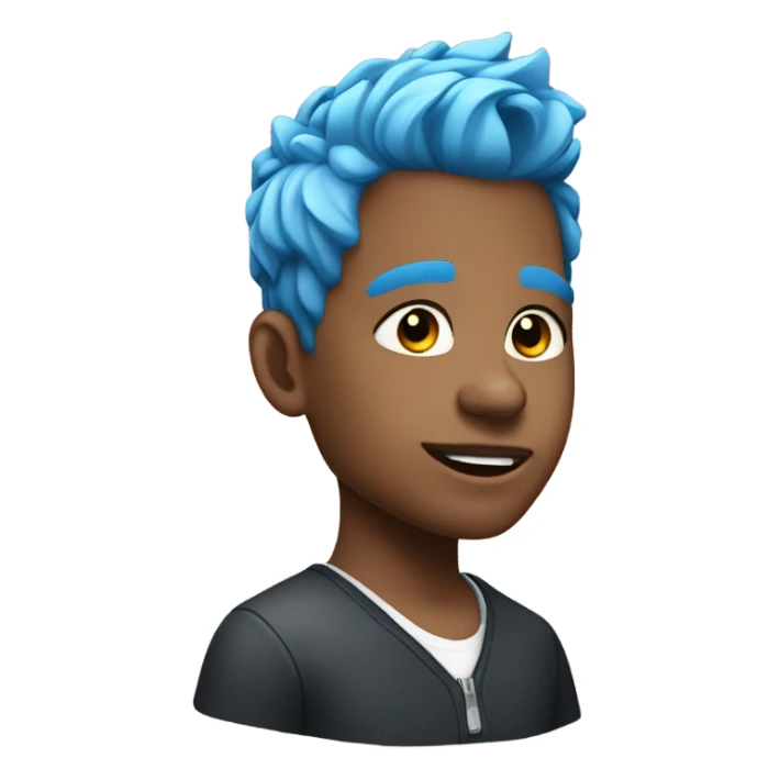 Blue haired boy white low taper fade sticker