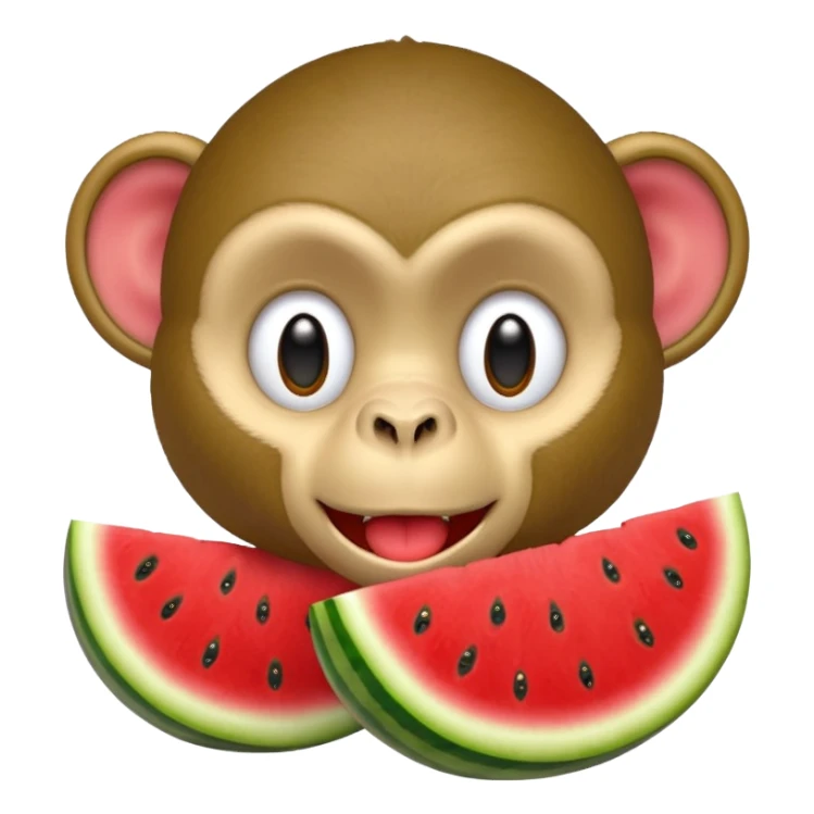 Monkey eating watermelon  sticker