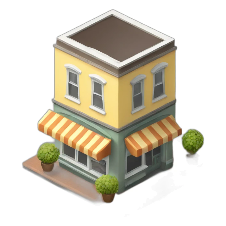 Circle Coffee house isometric sticker