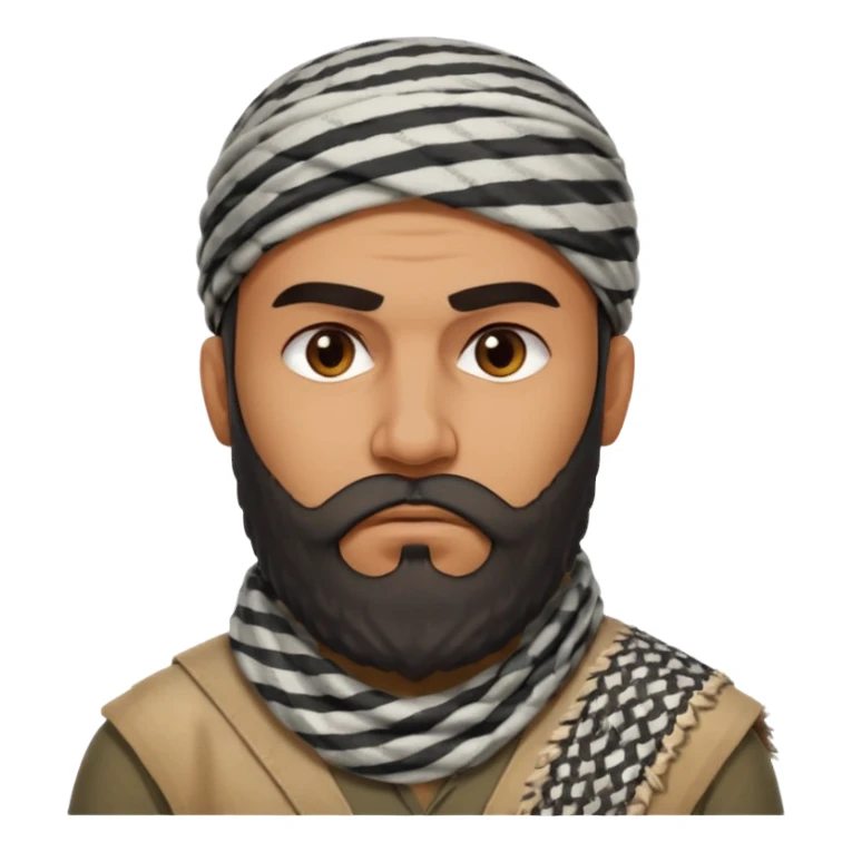 an angry Iraqi, in profile, chest-high sticker