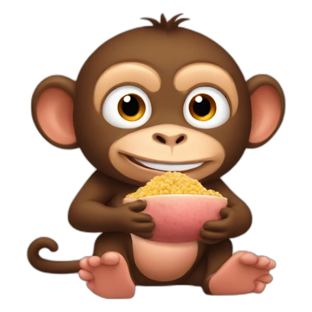Monkey eating like a little pig sticker