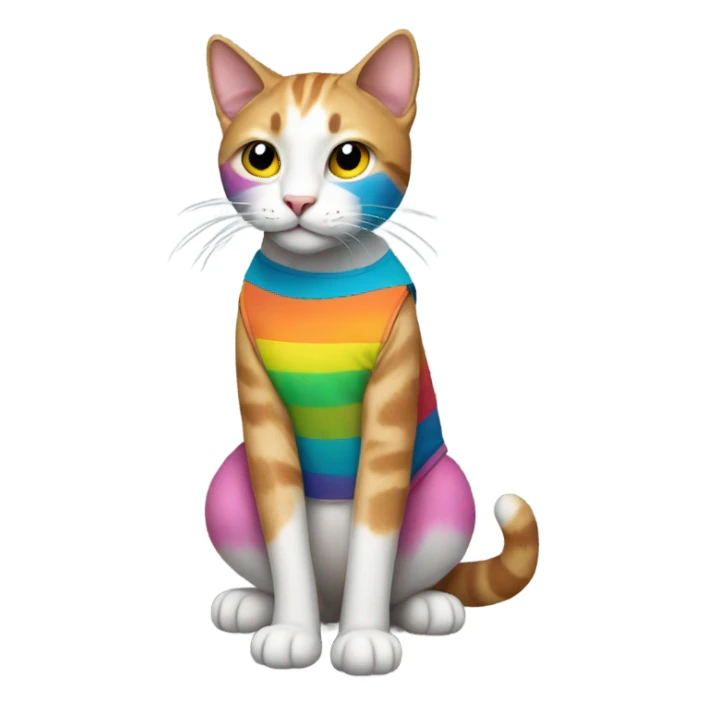 Cat wearing a tank top sticker