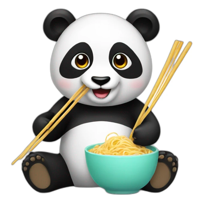 Panda with noodles sticker