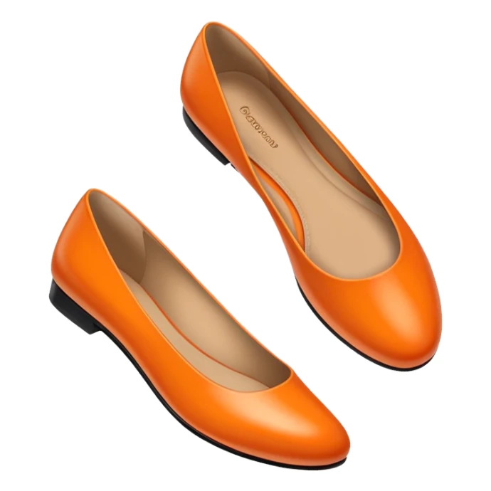 super realistic orange dorsay flats sticker