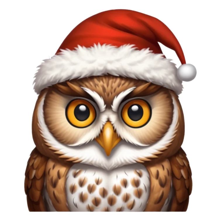
Owl , Christmas hat  sticker