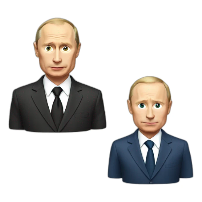 Putin with apple sticker