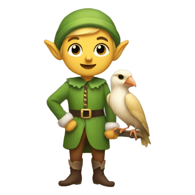 Elf with bird  sticker
